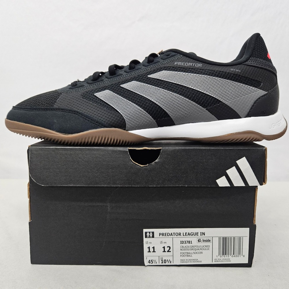 Adidas Predator League Indoor‎ Soccer Shoes ID3781 Black Grey Red Mens Size 11